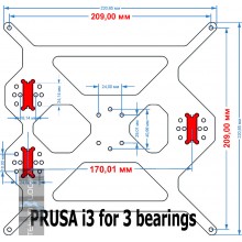 Prusa i3 Y-Schlittenplatte aus Aluminium-Verbundmaterial für altes Modell