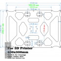 Prusa i3 Aluminium Y carriage Plate 200mm x 300mm