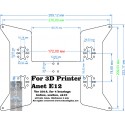 Anet A8 Plus, Anet E12, Anet E16 Aluminium-Komposit-Heizbettträger, Upgrade Y-Wagenplatte